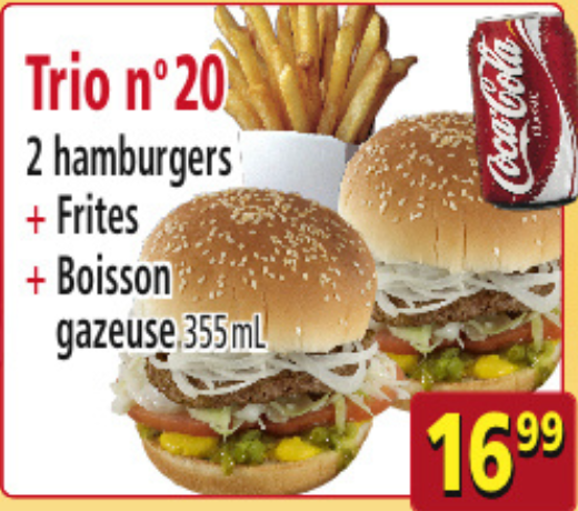 Trio n°20 2 hamburgers
