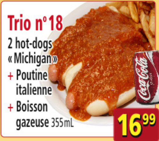 Trio n°18 2 hot-dogs Michigan